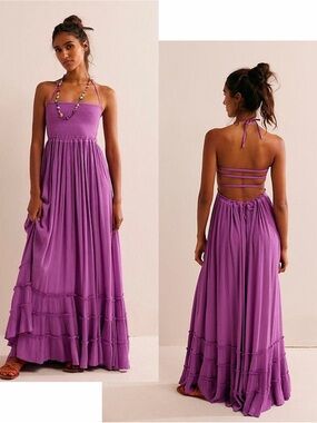 FREE PEOPLE NWT Boho Extratropical Maxi Dress *Radiant Orchid M